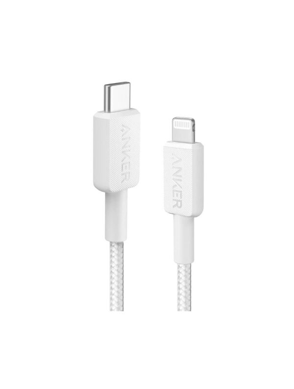 ANKER A81B5 H21 iPhone Type C 322 FAST 0.9m 3FT Braided WHITE